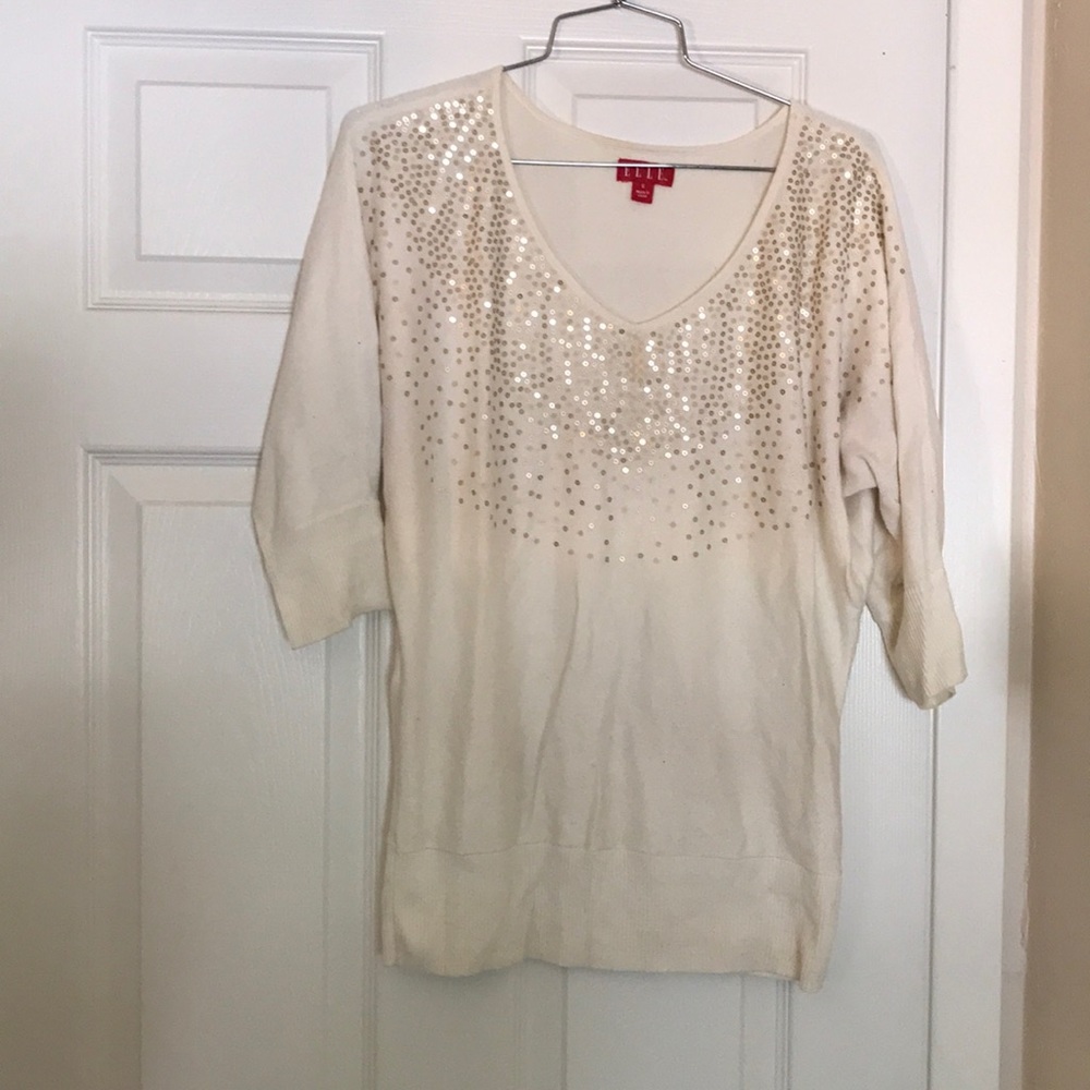 Cream Sequined Sweater